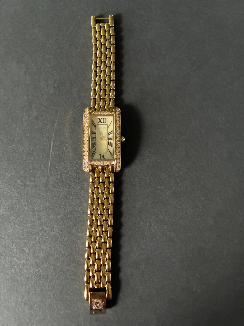 Anne Klein Gold-Tone Women's Rectangular Bracelet Watch